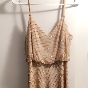 Adrianna Papell Art Deco Blouson beaded Gown